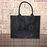 Delta Black Embroidered Jute Bag