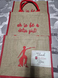 Delta Embroidered Jute Bags